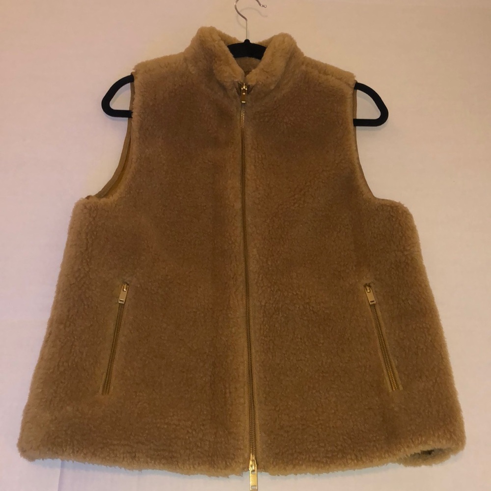 J. Crew Sherpa zip vest size M